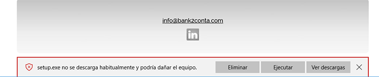 Pantalla aviso descarga Chrome