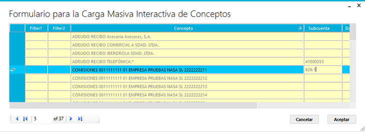 Carga Masiva Interactiva